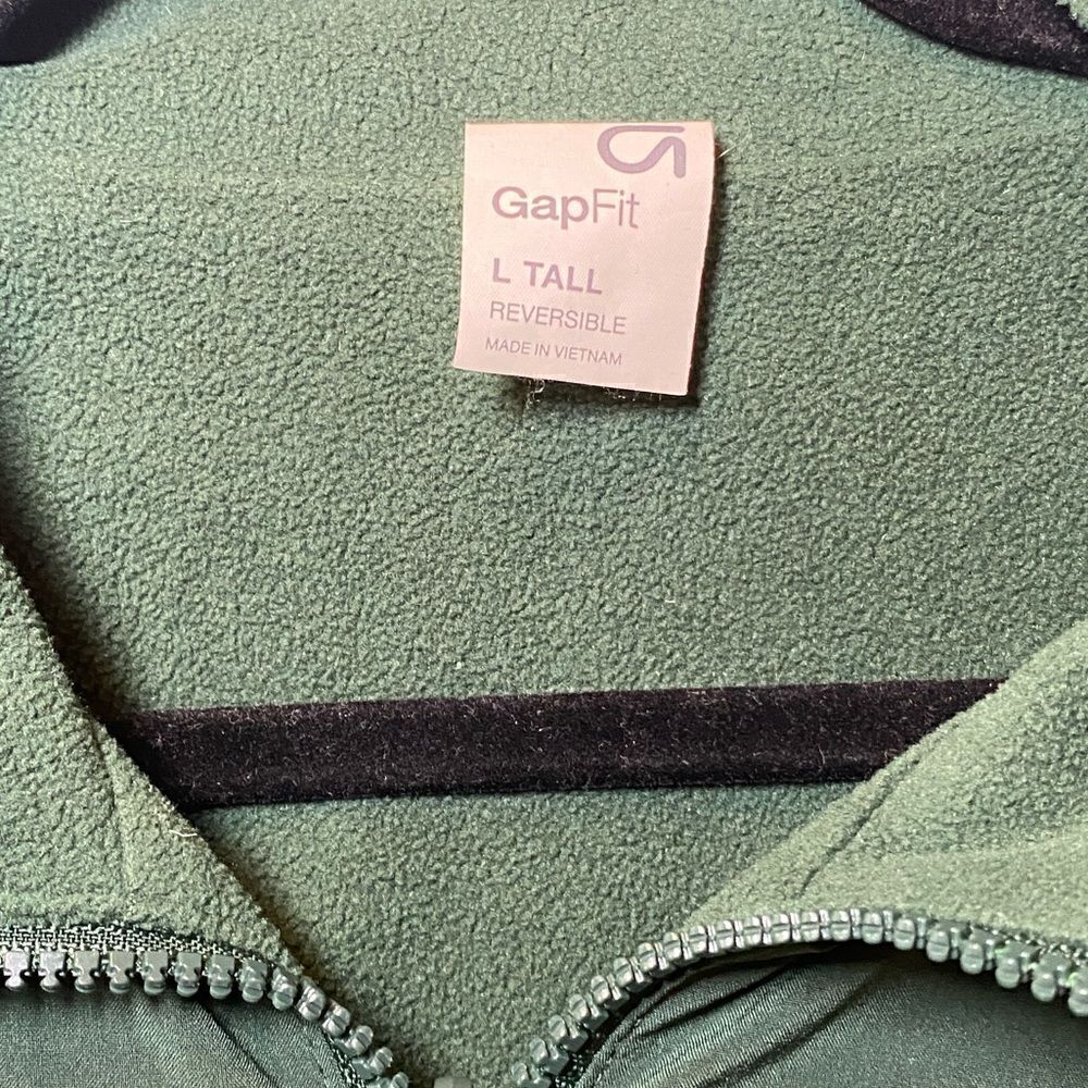 GapFit Reversible Recycled Half-Zip Windbreaker Pullover Green Women’s Large - Picture 4 of 7